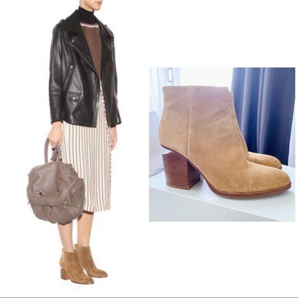 Alexander Wang Shoes - Alexander Wang Gabi Suede Booties in Almond
